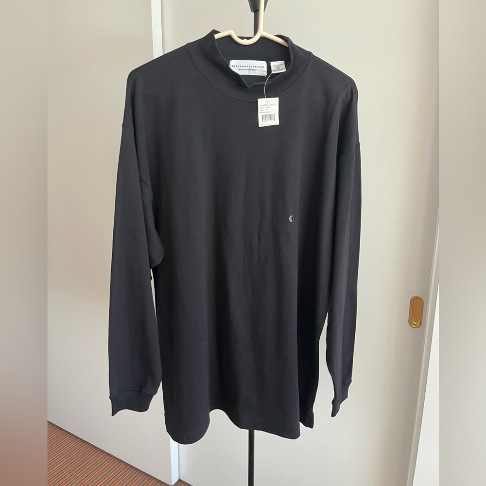 NWT Peterborough Row 100% cotton Mock neck T-Shirt from Bloomingdale's black XL